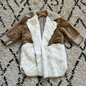 Asos Faux Fur & Shearling Coat - Size 0